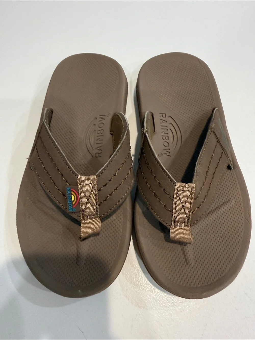 Rainbow Kids Brown Strap Flip Flops